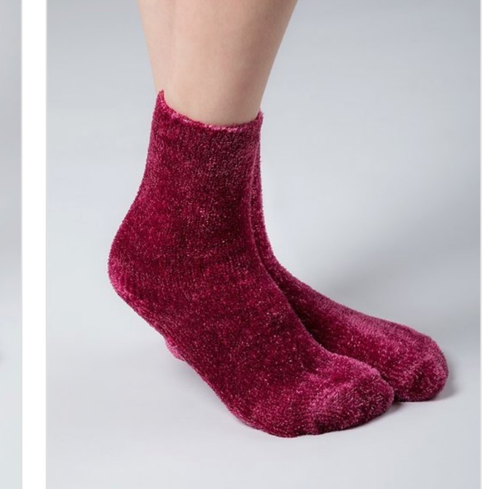 Burgundy Chenille Socks